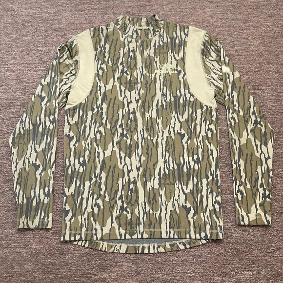 EHG Elite Mossy Oak Bottomland Camo Shirt Men’s Medium M Thermal Base Mock Neck - Picture 1 of 8
